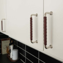 Möbelgriff 1353 - Vernickelt/Leder Braun