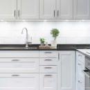 Möbelgriff 1353 - Vernickelt/Leder Natur