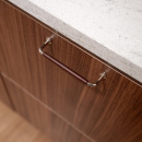 Möbelgriff 1353 - Vernickelt/Lederummantelt Braun