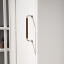 Möbelgriff 1353 - Vernickelt/Lederummantelt Braun