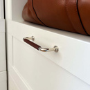 Möbelgriff 1353 - Vernickelt/Lederummantelt Braun