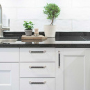 Möbelgriff 1353 - Poliertes Messing/Leder Natur