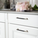 Möbelgriff 1353 - Vernickelt/Lederummantelt Natur