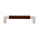 Möbelgriff Norma 12 - Edelstahl/Brunt Leder