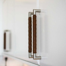 Möbelgriff Norma 12 - Edelstahl/Brunt Leder