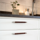 Möbelgriff Norma 12 - Edelstahl/Brunt Leder