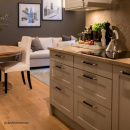 Möbelgriff Norma 12 - Edelstahl/Brunt Leder