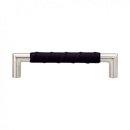 Möbelgriff Norma 12 - Edelstahl-Optik/Schwarz Leder