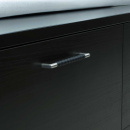 Möbelgriff Norma 12 - Edelstahl-Optik/Schwarz Leder